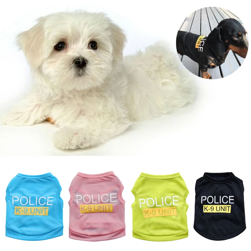 Полицейский K-9# жилет для собак, костюм для домашних животных, футболка из полиэстера для маленьких и средних собак, XS-L