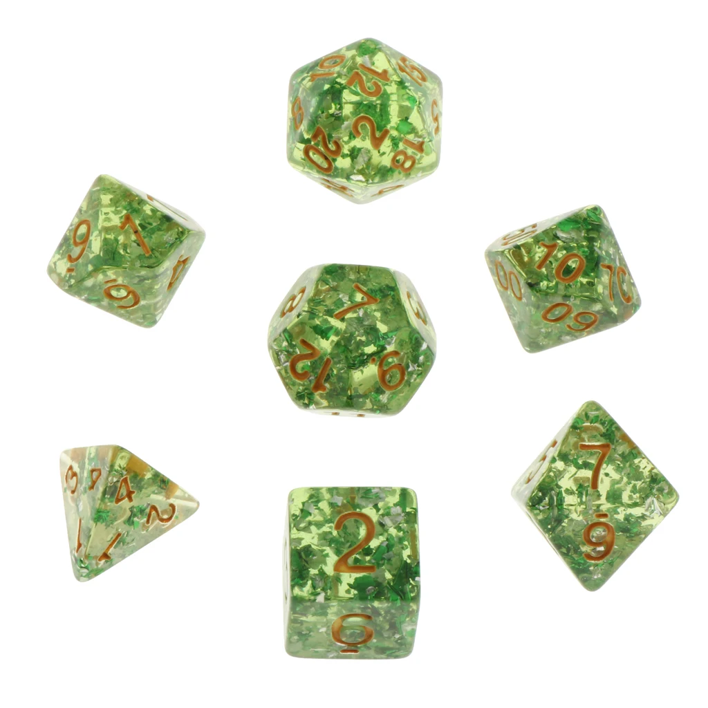 Pack of 7 Polyhedral Dices Table Board Games Party KTV for Dungeon and Dragons Polyhedral Dice Games DND Dice Set Kids Math Toys