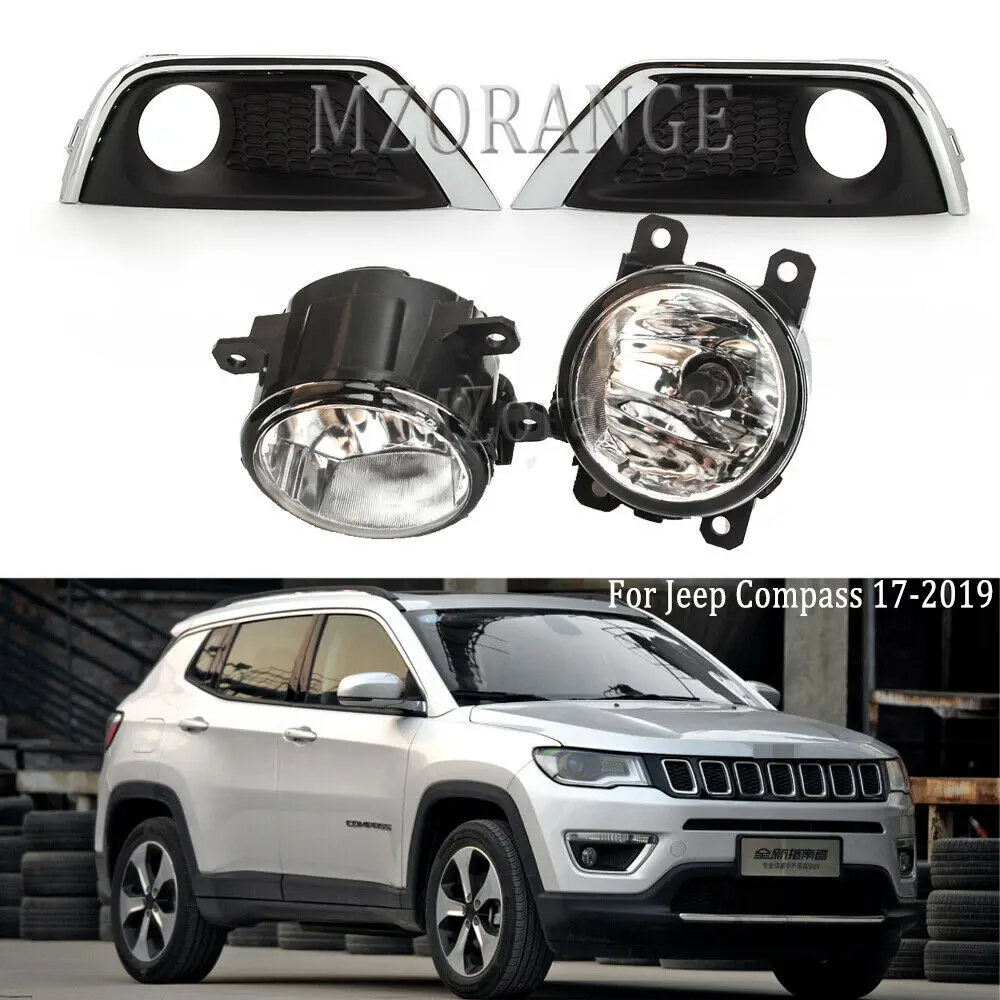 Противотуманная фара с рамкой для Jeep Compass 2017 2018 2019 левая и правая противотуманные