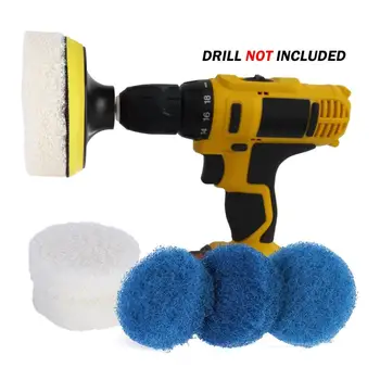 

Power Cleaning Drill Brush Set Scouring Pads Scrubbing Drill Attachment for Leather Polish Car Waxing Floor Tile Sink New