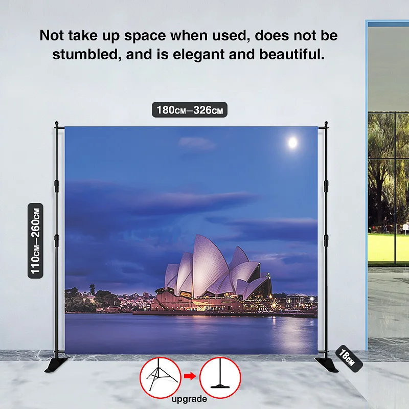  Yizhestudio Telescopic Backdrops Support Stand with Heavy Duty Base10 x 8 ft Framefor Photography B