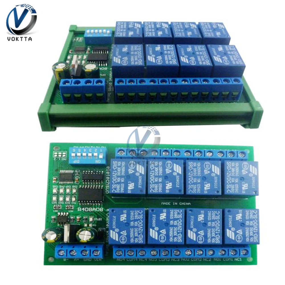 DC 12V 8 Kanal RS485 Relais Befehl Programmierbar Steuermodul Board Relaiskarte DC 12V 8 Kanal RS485 Relais Befehl Programmierbar Steuermodul Board Relaiskarte
