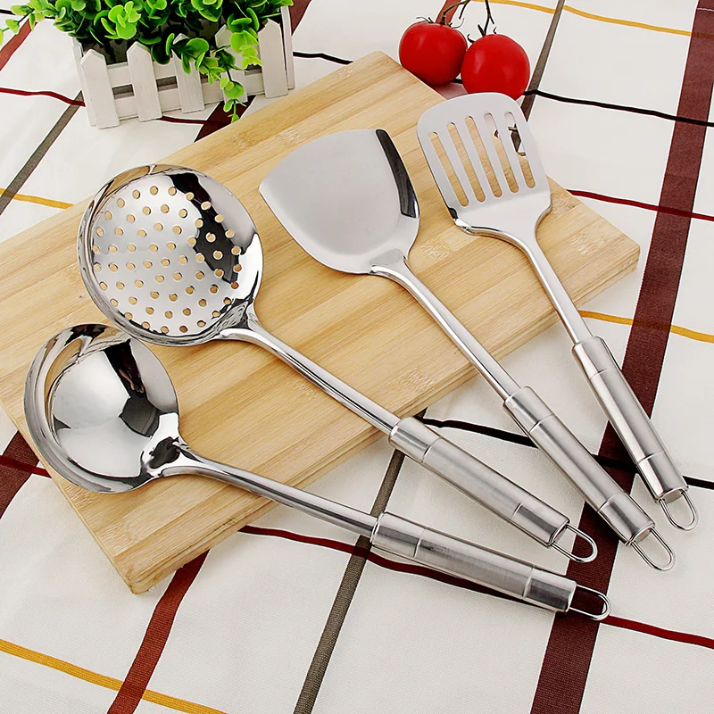 

7pcs/set Kitchenware Set Cooking Tools Stainless Steel Frying Shovel Soup Spoon Storage Stand