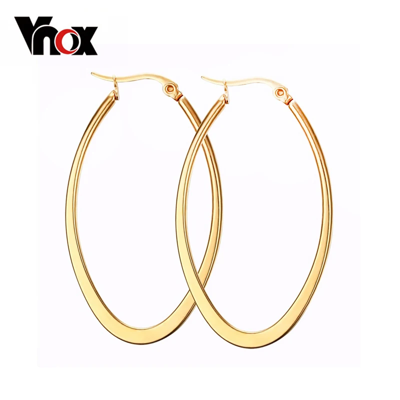 Vnox Мода Большой Серьги кольца Для женщин женский Bijoux 316L Нержавеющая сталь уха