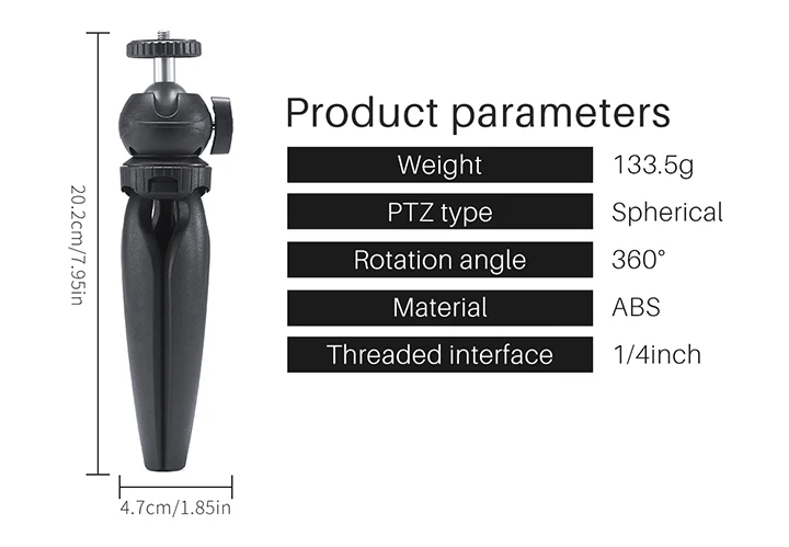 Ulanzi Mini Tripod, Cell Phone Tripod, Tabletop Holder Tripod Stand for iPhone/Camera/DLSR/Android Smartphone/Projector