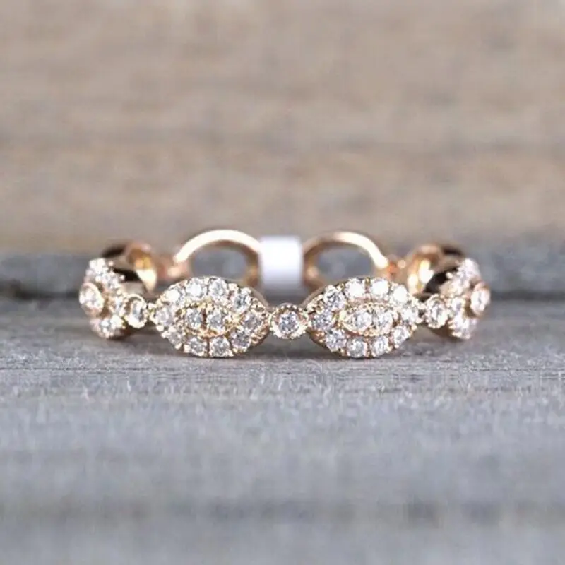 Роскошная мода обручальное свадебное ювелирное золото Циркон Кристалл конский глаз Форма женское вечернее кольцо