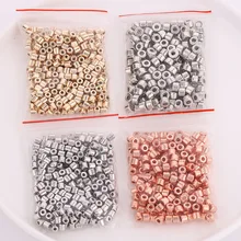 

100pcs/lot 4x4mm Tube Spacer Beads Cylindrical CCB Gold Plated Loose Beads for Jewelry Making DIY Earring Necklace Accessories