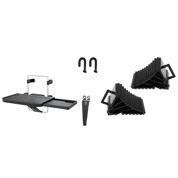 

2Pcs Antislip Vehicle Car Truck Wheel Tire Chock & 1pcs Multifunctional Car Laptop Desk Hanging Laptop Tray