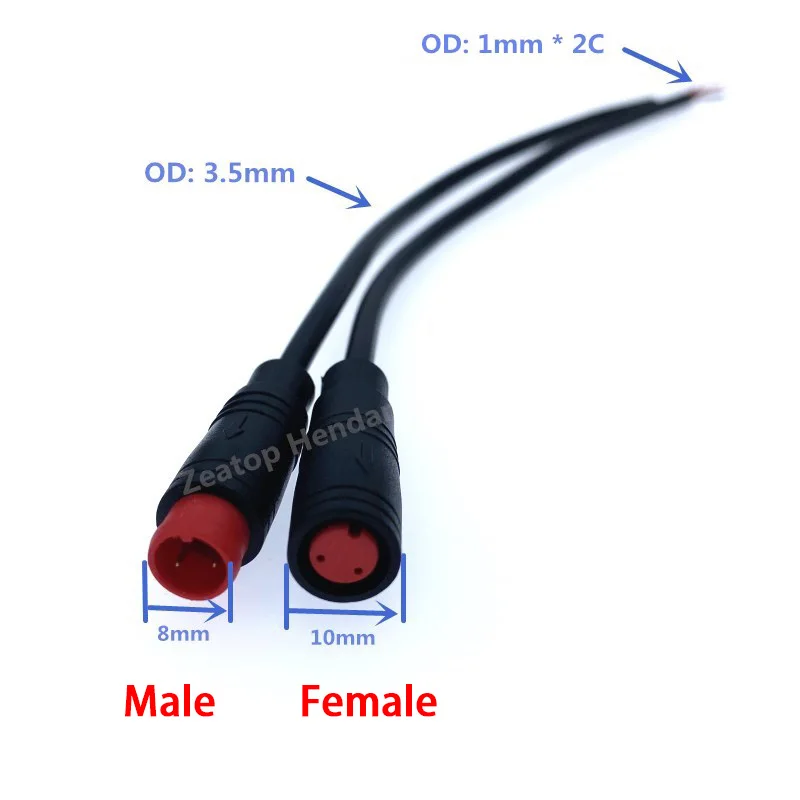2Pcs M8 2 3 4 5 6 Pin Electric Bicycle Butt Joint Plug