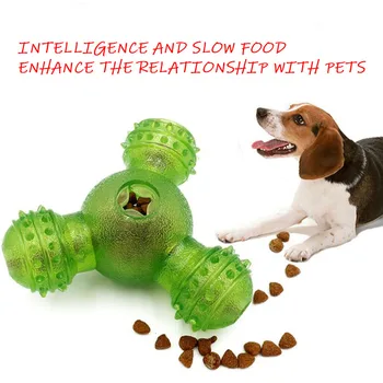 

Puzzle Dog Toys TPR Puppy Toys For Small Dogs Three-Hole Tumbler Leaking Device German Shepherd Toys Cleaning Molar Feeding Toys