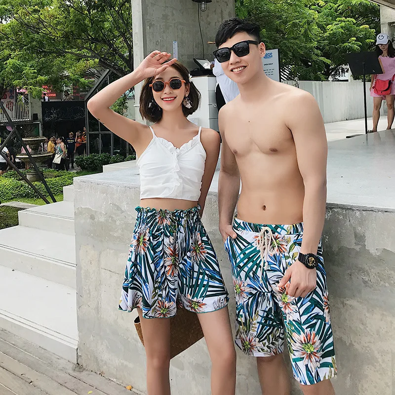 

Couples Bathing Suit Women's Split Skirt-Three-piece Set-Slimming South Korea Holiday Hot Springs Small Bust Gathering WOMEN'S S