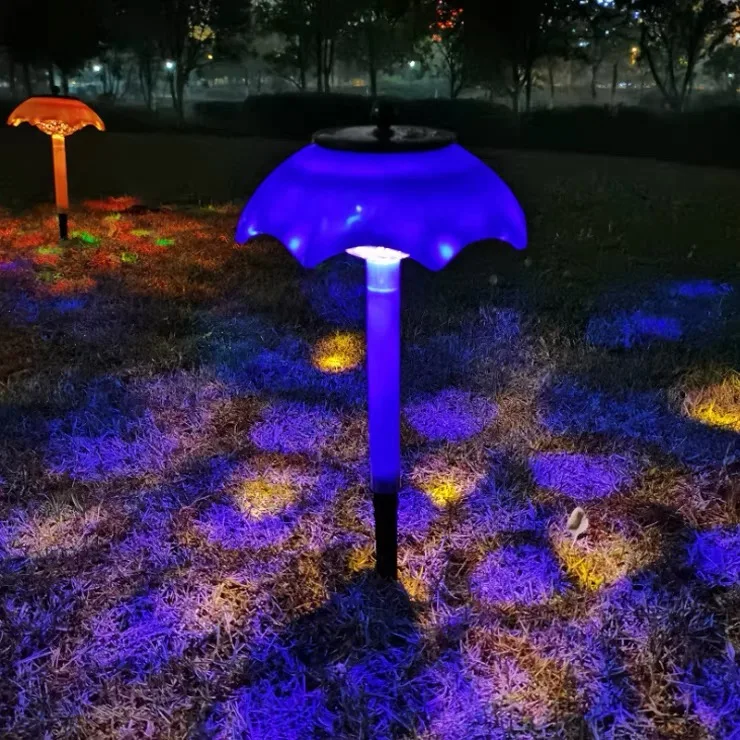 LED Waterproof ABS Solar Umbrella Light Color Gradient Flashing Outdoor Lawn Courtyard Garden Underground Scenery Li | Лампы и