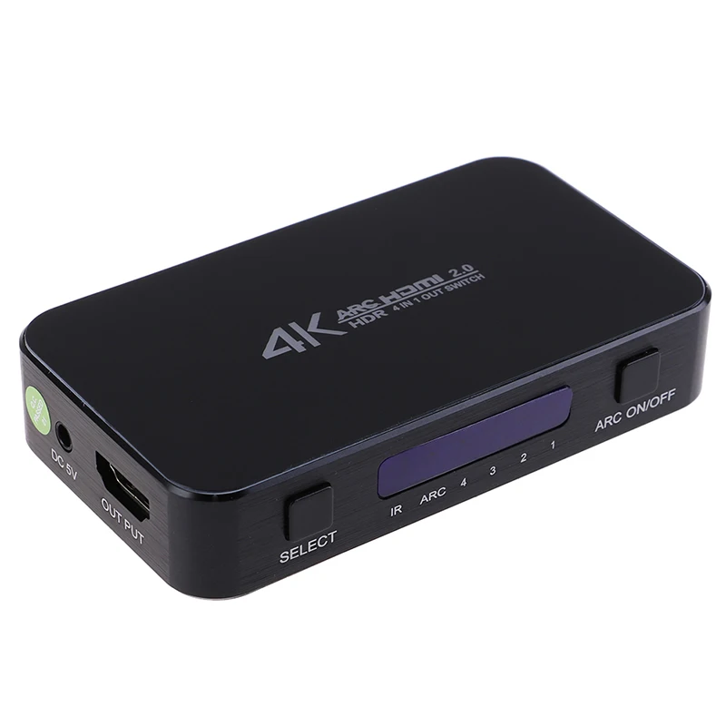 UHD HDMI переключатель 2,0 4K HDR 4x1 адаптер коммутатор с аудио экстрактором 3,5 jack