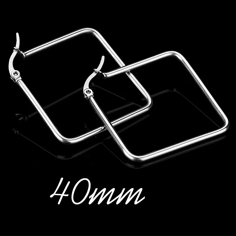 Square 40mm Raexrage богемные из нержавеющей стали Сердце Звезда большой круг обруч серьги Висячие круг серьги для женщин подарок Oorbellen Femme - Окраска металла: Square 40mm