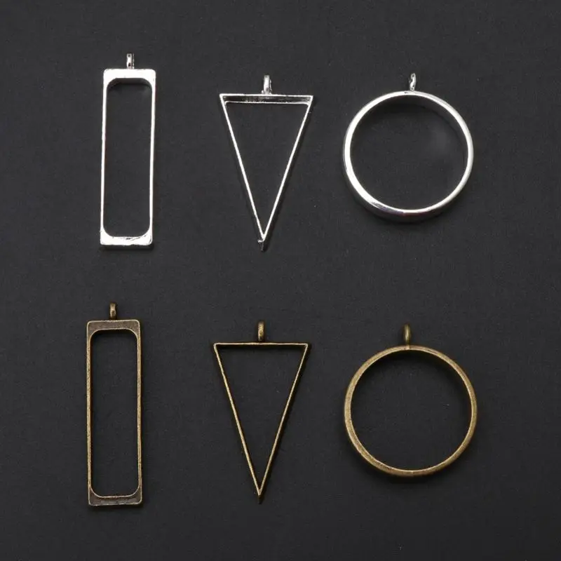

5Pcs 8Styles Hollow Frame Open Back Bezel Pendant UV Resin Pressed Flower Jewelry Making