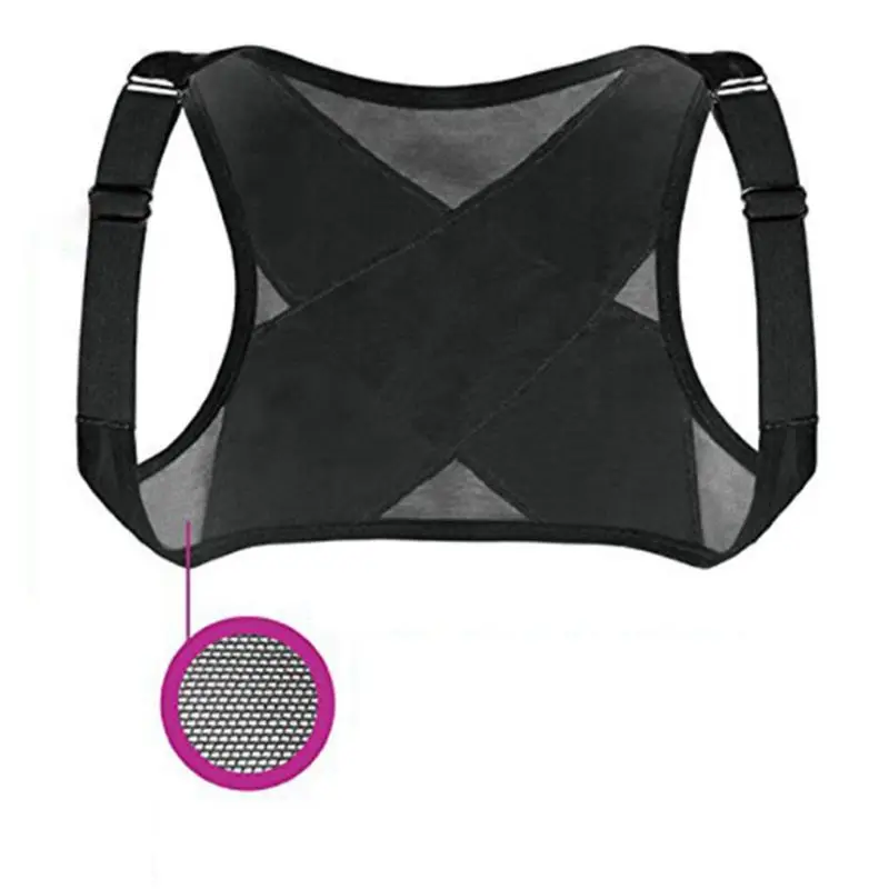 

Women Girls Adjustable Buckle Straps Back Brace Corset Posture Corrector Straight Upper Shoulder Support Belt Breathable Mesh