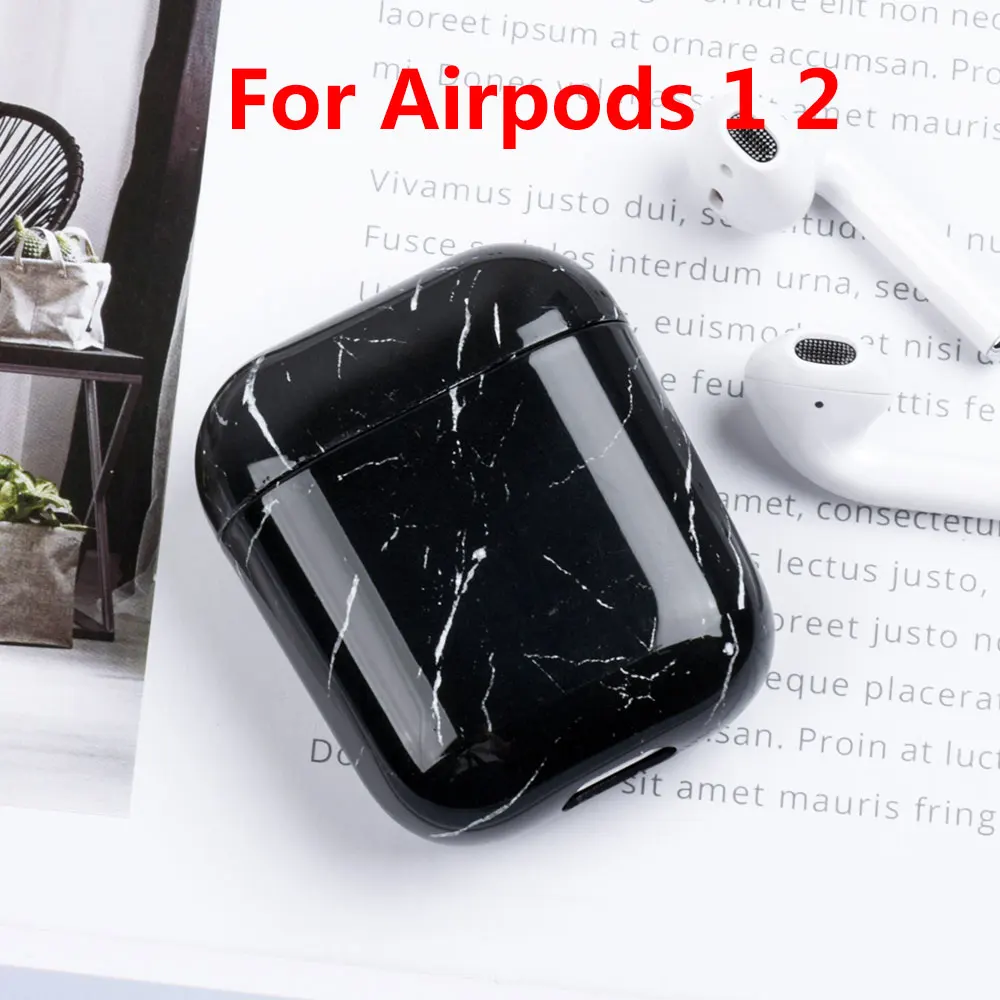 Чехол для наушников для Airpods 1 2 с мраморным узором, Жесткий Чехол для наушников, защитная крышка, аксессуары для Apple Airpods Pro, зарядная коробка - Цвет: 09