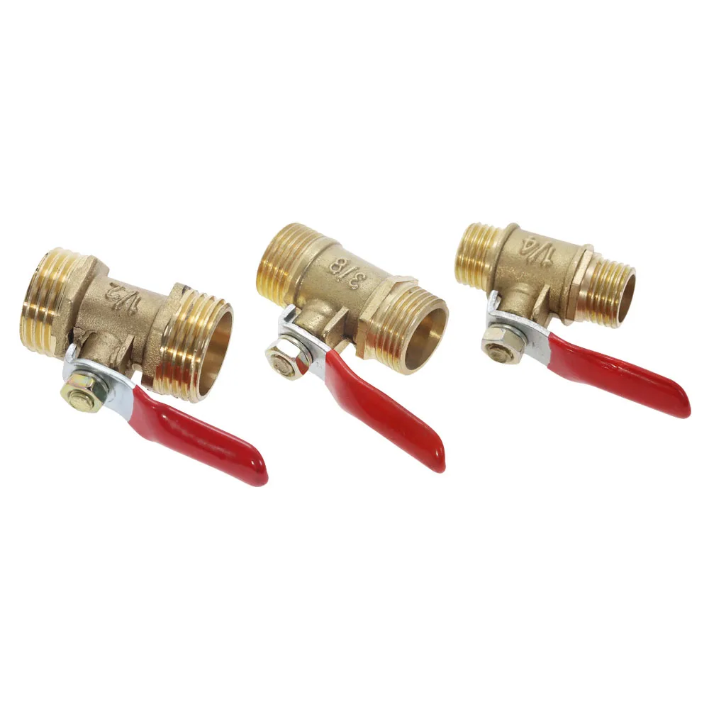 Латунный шаровой клапан 1/8 &quot1/4&quot 3/8 &quot1/2&quot Мужской резьбовой мини запорный