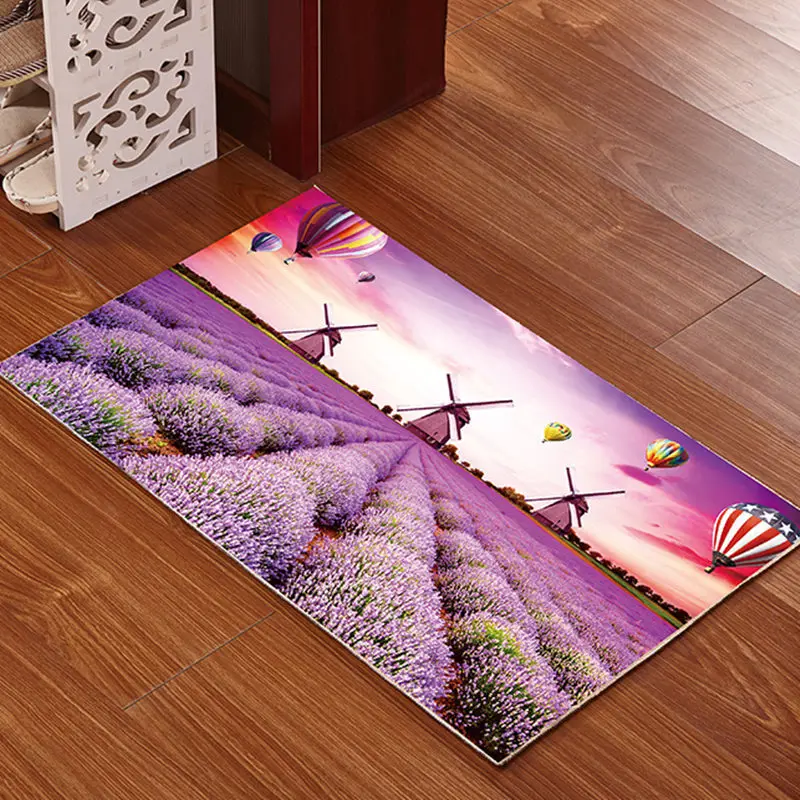 

Carpet for Girls Room Front Door Flower Mat 3D Watercolor Rose Printing Floor Rugs for Hallway Soft Antislip Mat In Living Room