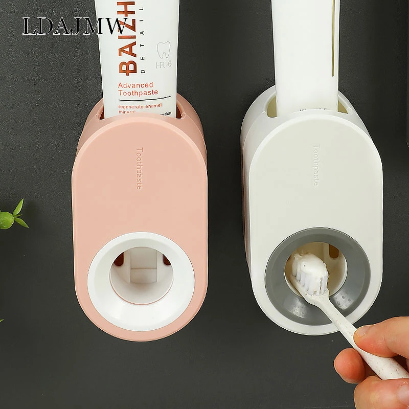 

Wall-mounted Automatic Squeeze Toothpaste Holder Device Kitchen Toilet Facial Cleanser Squeezer Toothpaste Storage Rack