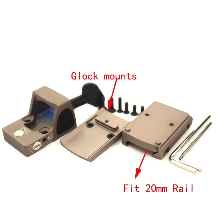 RMR стиль Glock Red Dot прицел рефлекторный прицел тактический прицел для охоты прицел подходит Пикатинни