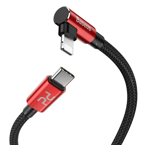 Красный Baseus локоть Дизайн 18 Вт Быстрая зарядка PD кабель для iPhone PD Тип C для Apple Lightning зарядный кабель USB C для iPhone кабель - Цвет: Красный