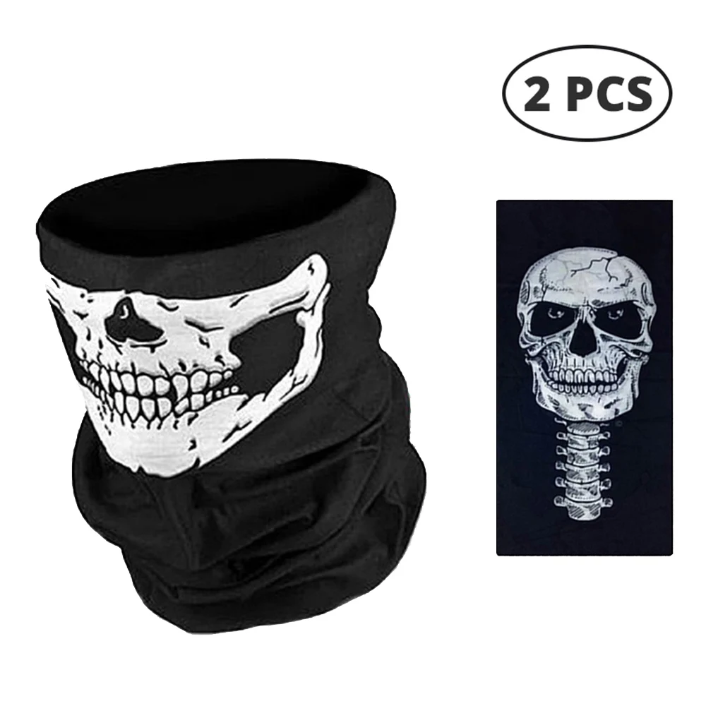 2 pieces HEROBIKER мотоциклетная маска летние Балаклава 2 шт. Череп Призрак Маске Байкер R защитный лицевой щиток ветрозащитная уход за кожей лица маски, шарфы - Цвет: 2 pieces