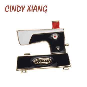 

CINDY XIANG New Arrival Sewing Machine Brooches For Women 3 Colors Available Creative Design Spring Brooch Pin High Quality 2020