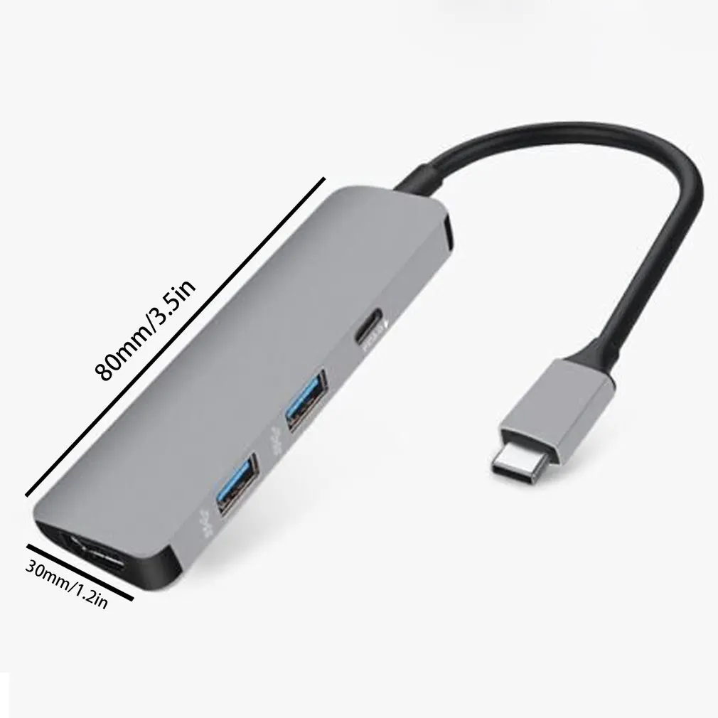 Многофункциональный 4 в 1 usb-хаб Тип-C концентратор USB 3,0 с PD Мощность UHD HDMI USB-C адаптер конвертер для Macbook для Windows