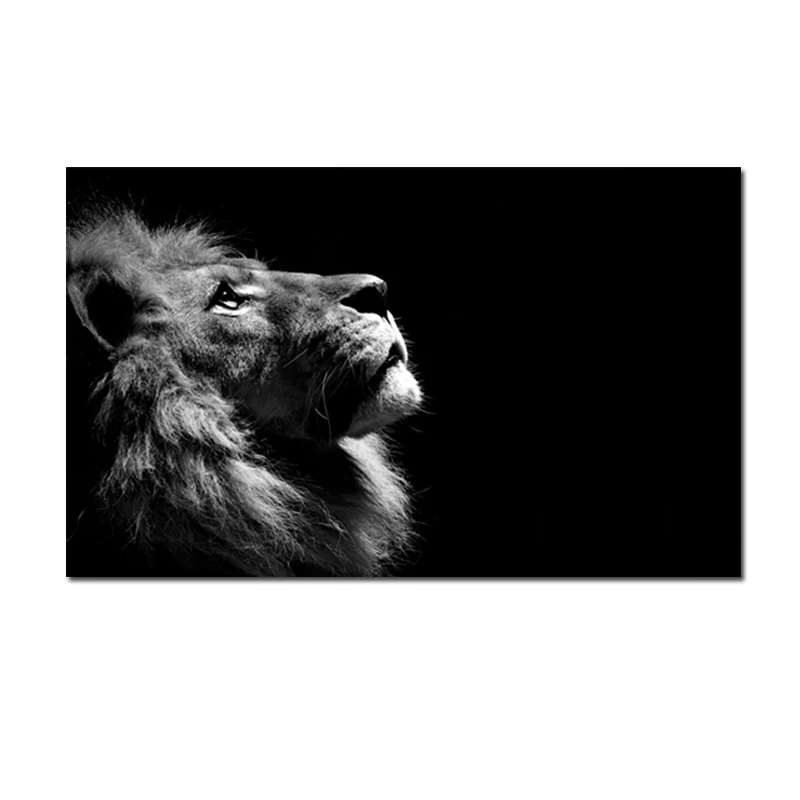 lion-black-and-white Большой размер, черный и белый лев, живопись, печать на холсте, плакат, настенные картины для гостиной, Современное украшение, картины с животными - Цвет: lion-black-and-white