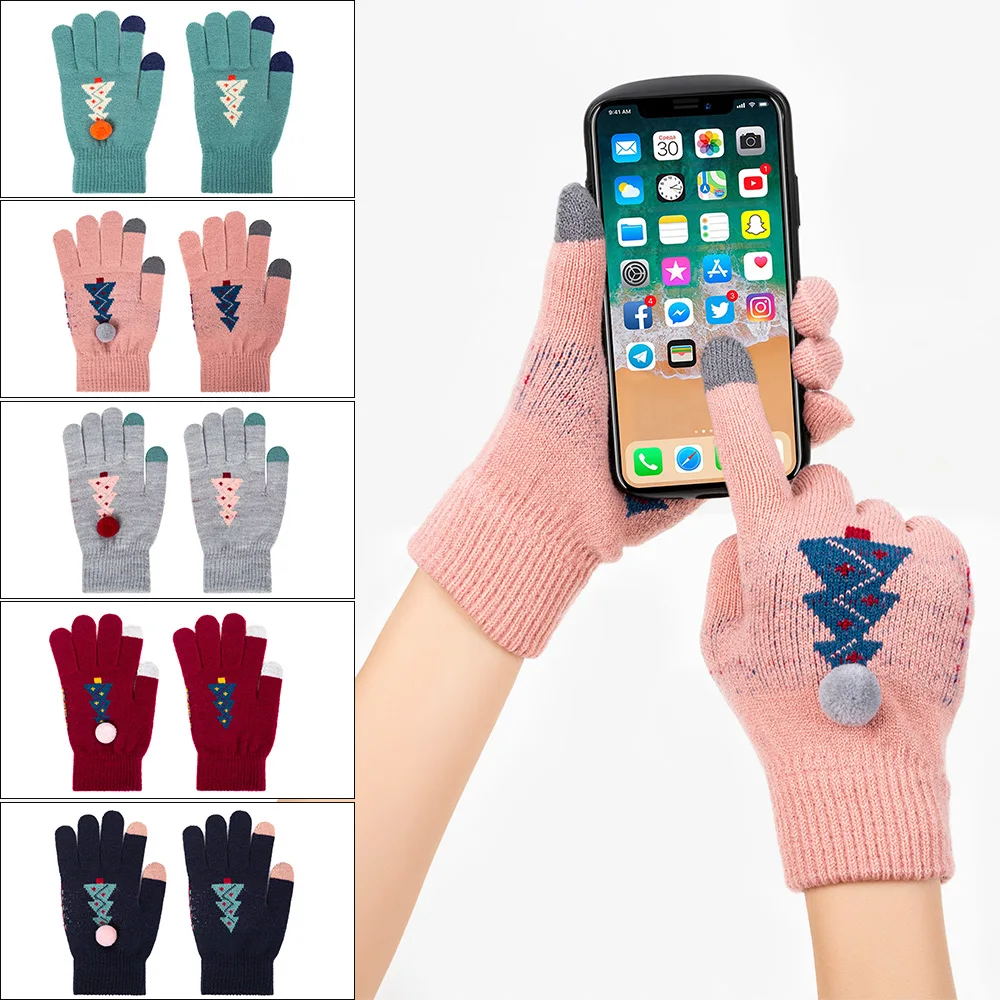 MOLIXINYU/перчатки с сенсорным экраном для маленьких девочек и мальчиков; зимние теплые рождественские детские перчатки; плотные вязаные хлопковые однотонные детские перчатки