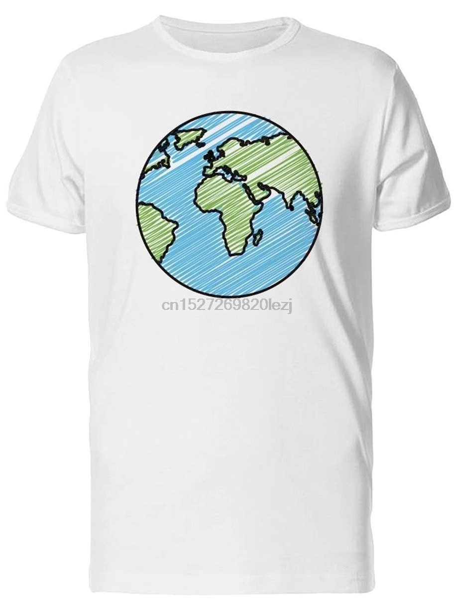 World Planet Earth Sketch MenS Tee -Image By Brand Clothing Shirt |
