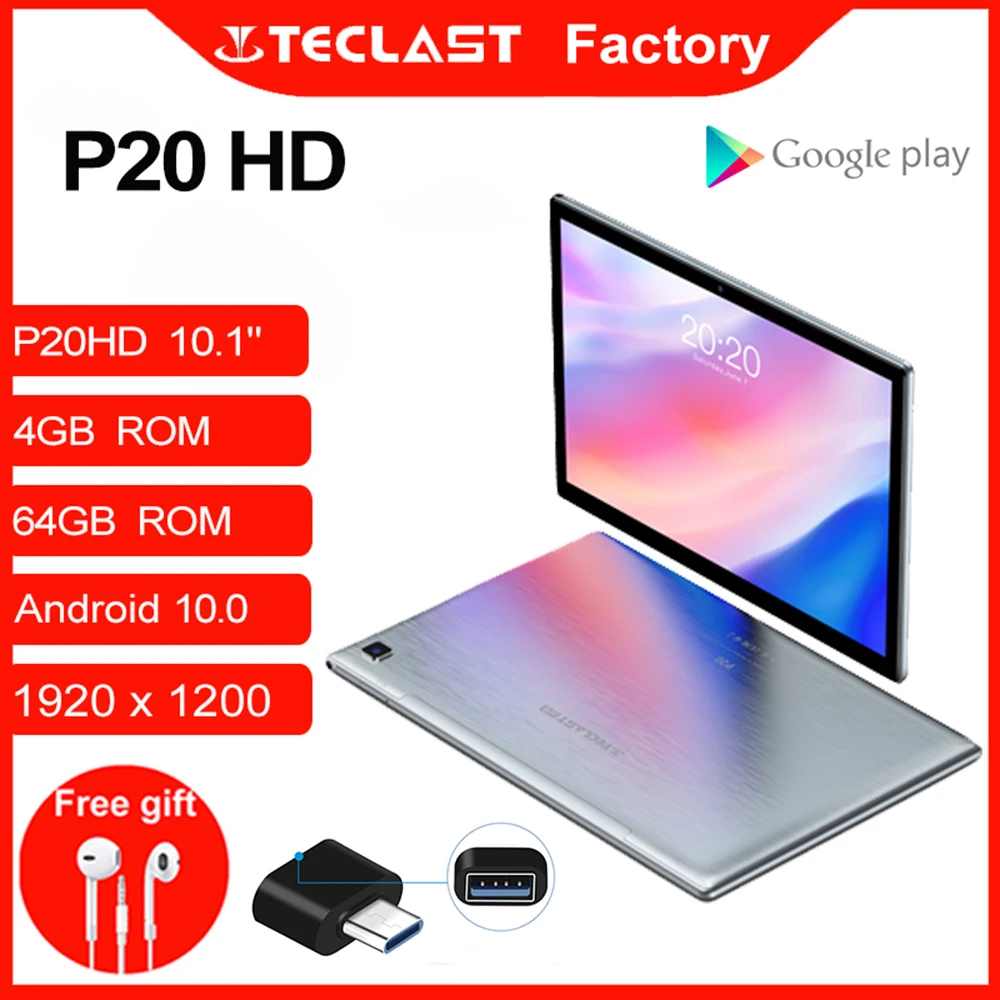 Планшет P20HD 10 1 дюйма Восьмиядерный 4G телефонные звонки Android 1920 × 1200 4 Гб ОЗУ 64 ПЗУ