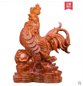 

Chrysanthemum pear Woodcarving Carve big cock to place artefact of annatto artefact to live in lucky Chinese zodiac rooster