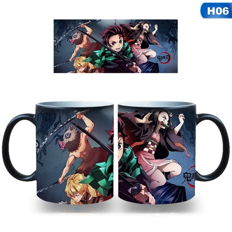 H06 Аниме Demon Slayer: Kimetsu No Yaiba креативная чайная керамическая молочная кружка мультфильм аниме кофейная кружка чашки подарок для ваших друзей - Цвет: H06