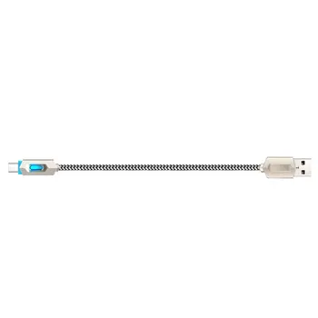 

Mobile LED Charger Cable Nylon Braided Cable Charging Data Transfer Type-C Transmission Cable Suitable for phone dropshipping