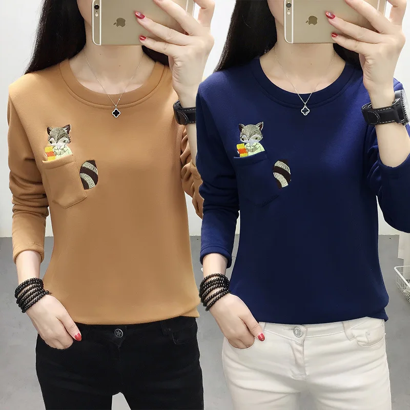 Большие размеры 5XL Женские толстовки с мультяшной вышивкой 2019 зима плюс