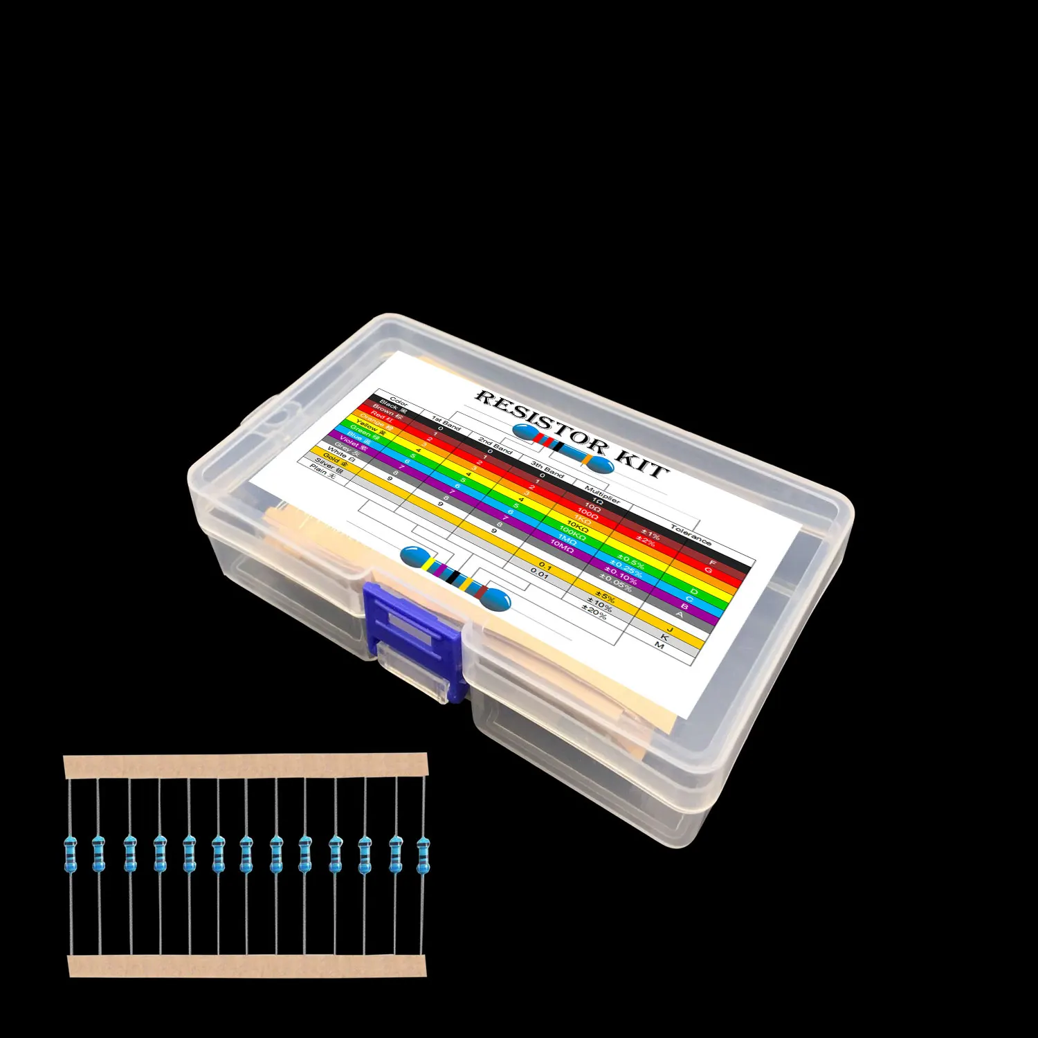 

30 Kind Film Resistor Assorted Kit Each 20 Total 600pcs with box