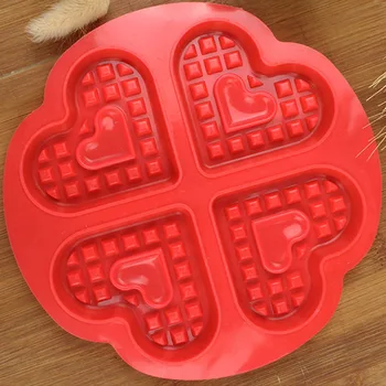 

Silicone Waffles Mold Cake Decoration Tools Double Heart Shape Candy Jelly Maker Bakeware Kitchen Accessories
