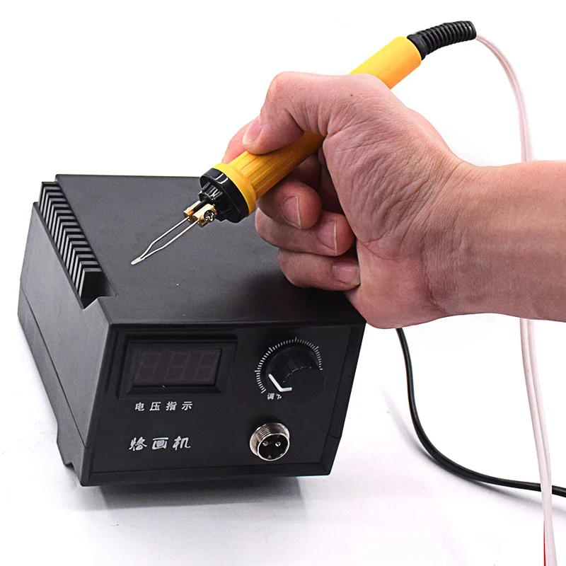 60W Wood Burning Pyrography Pen Machine Professional Digital Handheld Carving Soldering Welding Gourd Crafts Burner Pen Kit Set