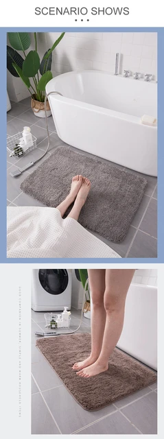 Alfombra De Baño Color G 60x90 Cm - Microfibra Absorbente, Antideslizante, Fácil De Limpiar, Color Blanco