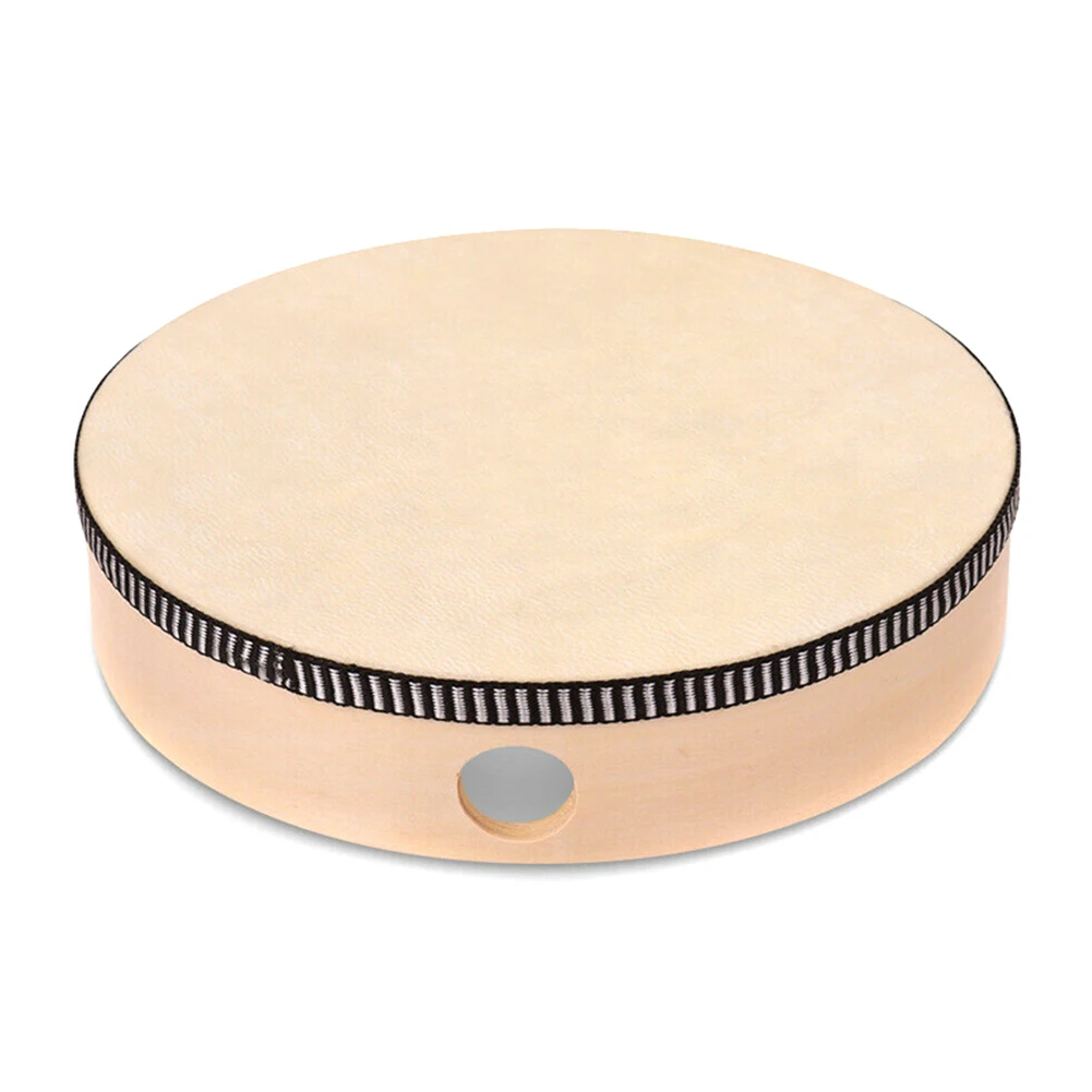 4/6/8/10 Inch Wooden Hand Drum Kid Percussion Toy Wood Frame Drum for Children Music Game Convenient Portable Musical Instrument musical percussion instruments wooden hand drum