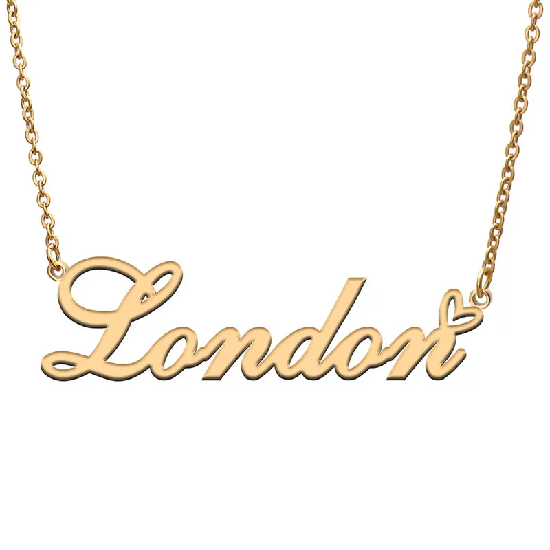 Ожерелье с надписью Love Heart London для женщин колье из нержавеющей стали золотого и