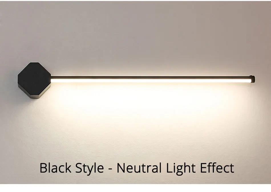 Современный светодиодный настенный светильник для ванной, зеркальные светильники, черно-белый цвет, для макияжа, туалетной комнаты, для помещений, водонепроницаемый светильник