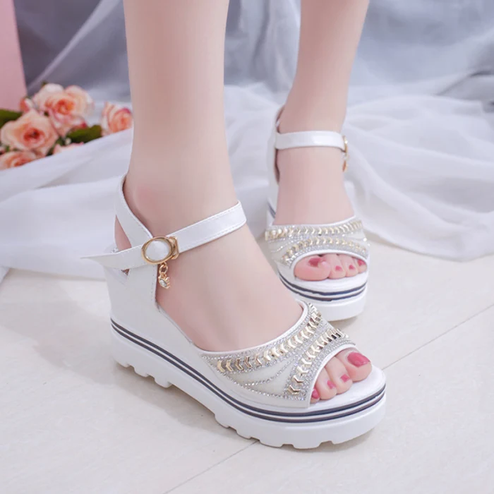 1 Pair Women Platform Wedge Heel Shoes Sandals Waterproof for Summer Beach Party SAL99