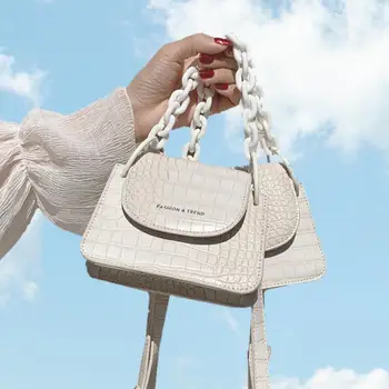 

Crocodile pattern Mini Square Tote bag 2020 Summer New Quality Leather Women's Designer Handbag Travel Shoulder Messenger Bag