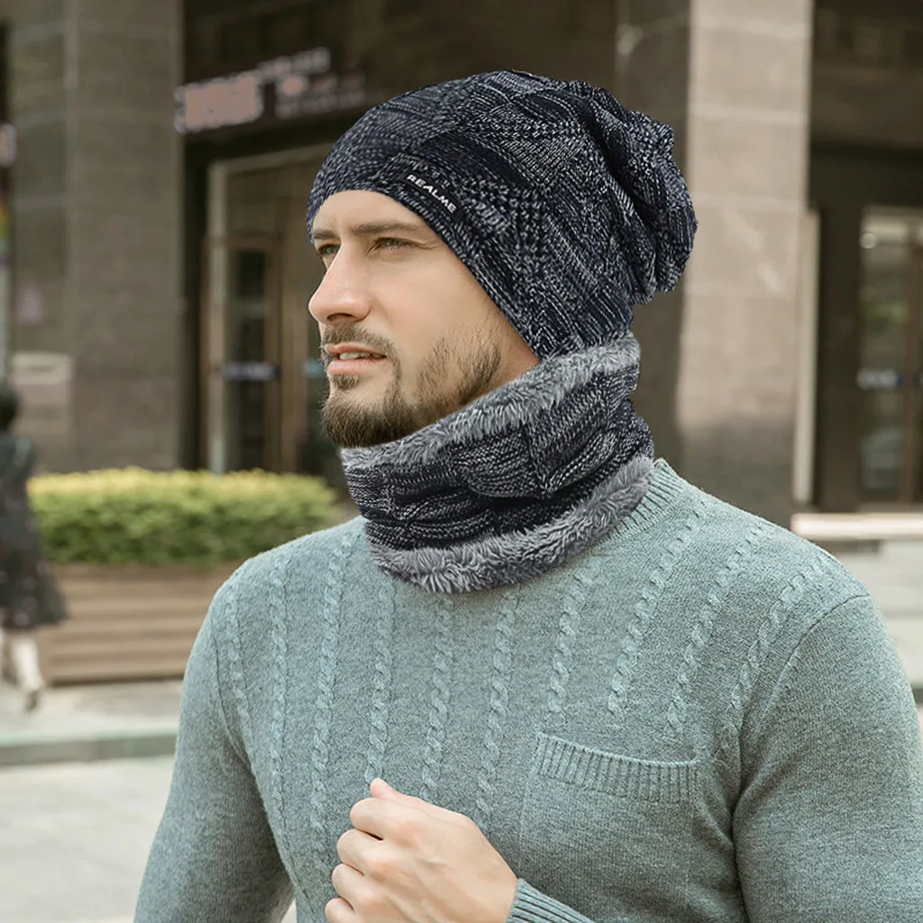 Men's Winter Hat Cap New Fall Winter Fashion warm Wool Felt Warm Winter Cap Men Fashion Casual Solid Color Casquette#3