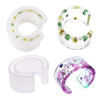 

Silicone Molds Opening Bangle Casting Mould DIY Crystal Epoxy Resin Oval Transparent Flower Bracelet Handmade Tools