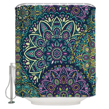 

Colorful Pattern Texture Totem Bathroom Shower Curtain Home Decoration Bathroom Accessories Shower Curtain