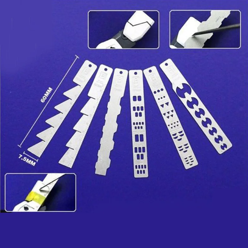 

Stainless Steel Model Tool 1 Set of Scribe Line Guild Board 7.5*60mm 6pcs/Set Scriber Craft